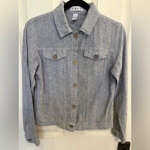 Blue/White Pinstriped Short Jacket - dash - Size S